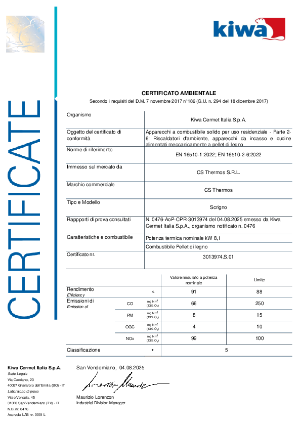 Clasificación Estrellas (Estándar Italiano)